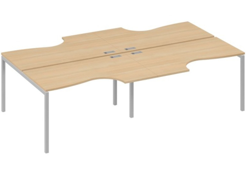 Рабочая станция эргономичная 4х140 Классика Мира Лофт, цвет натуральный дуб + серый