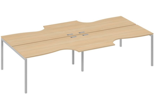 Рабочая станция эргономичная 4х160 Классика Мира Лофт, цвет натуральный дуб + серый