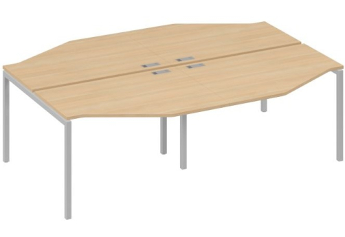 Рабочая станция эргономичная 4х120 Техно Мира Лофт, цвет натуральный дуб + серый