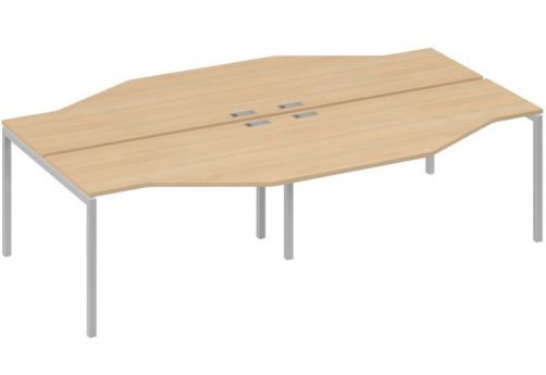 Рабочая станция эргономичная 4х140 Техно Мира Лофт, цвет натуральный дуб + серый