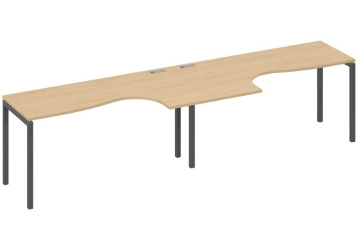 Рабочая станция эргономичная 2х160 Классика Мира Лофт, цвет натуральный дуб + антрацит