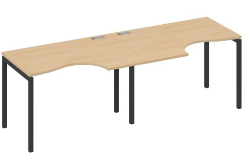 Рабочая станция эргономичная 2х120 Классика Мира Лофт, цвет натуральный дуб + антрацит