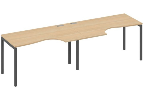 Рабочая станция эргономичная 2х140 Классика Мира Лофт, цвет натуральный дуб + антрацит