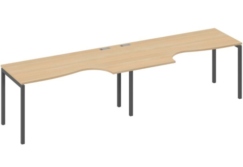 Рабочая станция эргономичная 2х160 Классика Мира Лофт, цвет натуральный дуб + антрацит