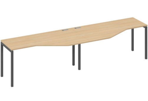 Рабочая станция эргономичная 2х160 Техно Мира Лофт, цвет натуральный дуб + антрацит