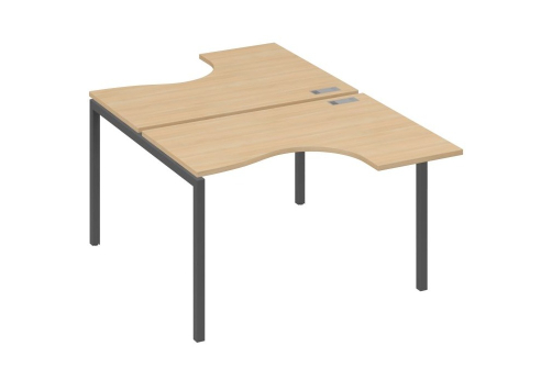 Рабочая станция эргономичная 2х120 Классика Мира Лофт, цвет натуральный дуб + антрацит