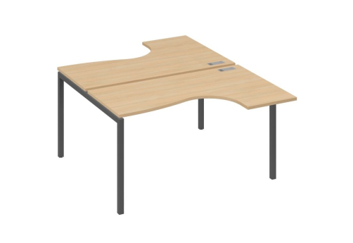 Рабочая станция эргономичная 2х140 Классика Мира Лофт, цвет натуральный дуб + антрацит