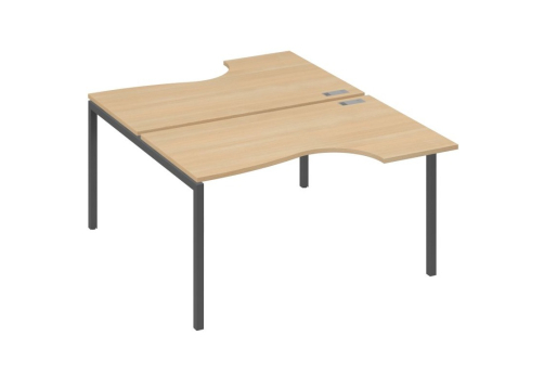 Рабочая станция эргономичная 2х140 Классика Мира Лофт, цвет натуральный дуб + антрацит