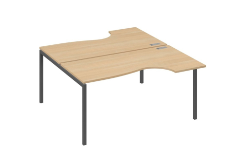 Рабочая станция эргономичная 2х160 Классика Мира Лофт, цвет натуральный дуб + антрацит