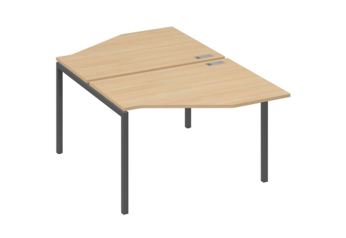 Рабочая станция эргономичная 2х120 Техно Мира Лофт, цвет натуральный дуб + антрацит