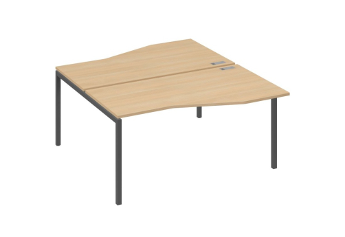 Рабочая станция эргономичная 2х160 Техно Мира Лофт, цвет натуральный дуб + антрацит
