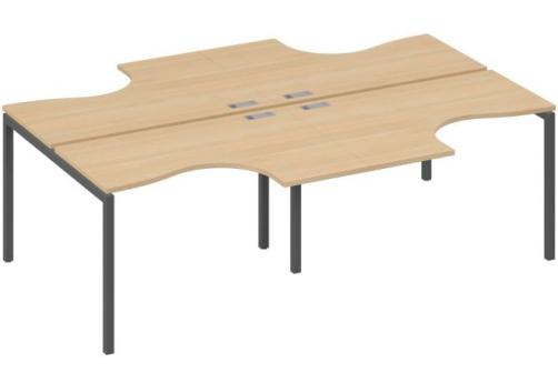 Рабочая станция эргономичная 4х120 Классика Мира Лофт, цвет натуральный дуб + антрацит