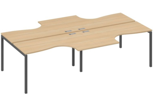 Рабочая станция эргономичная 4х140 Классика Мира Лофт, цвет натуральный дуб + антрацит