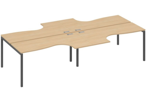 Рабочая станция эргономичная 4х160 Классика Мира Лофт, цвет натуральный дуб + антрацит