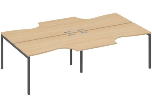 Рабочая станция эргономичная 4х140 Классика Мира Лофт, цвет натуральный дуб + антрацит