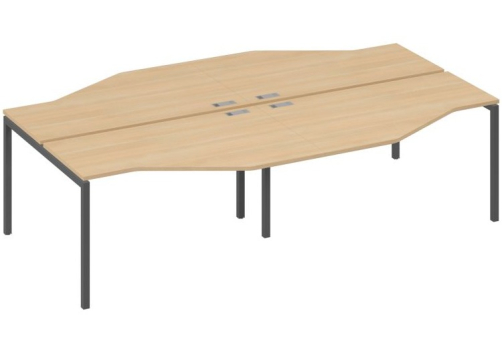 Рабочая станция эргономичная 4х140 Техно Мира Лофт, цвет натуральный дуб + антрацит