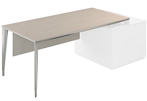 Стол под опорную тумбу 1700 Дания, цвет ясень + алюминий