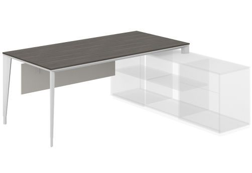 Стол под опорную тумбу 1700 Дания, цвет брэнсон трюфель + алюминий