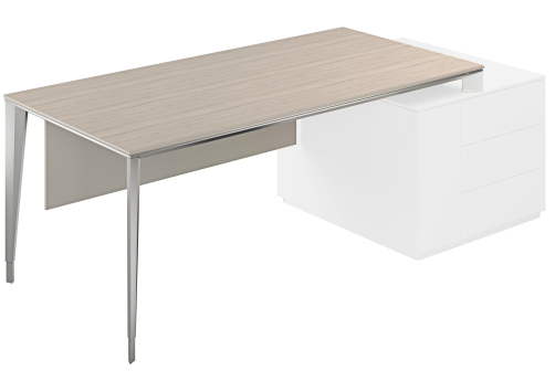 Стол под опорную тумбу 800 Дания, цвет ясень + алюминий