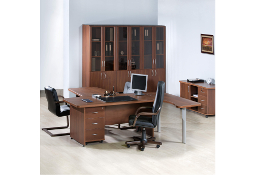 Стол с брифингом и боковой приставкой Адмирал, цвет орех