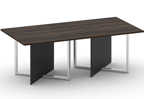 Стол для переговоров двойной Брауни, цвет дуб мали + антрацит