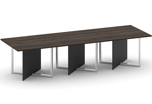 Стол для переговоров тройной Брауни, цвет дуб мали + антрацит