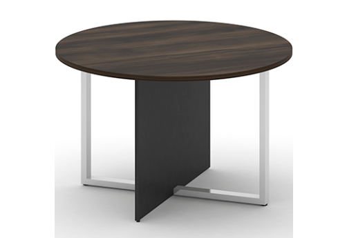 Стол для переговоров круглый Брауни, цвет дуб мали + антрацит