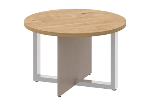 Стол журнальный круглый Брауни, цвет тиквуд светлый + мокко