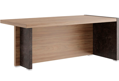 Стол письменный с асимметричными опорами правый Челси, цвет вяз + бетон темный