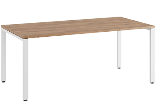Стол руководителя на металлоопорах Эрника, цвет дуб крафт + белый