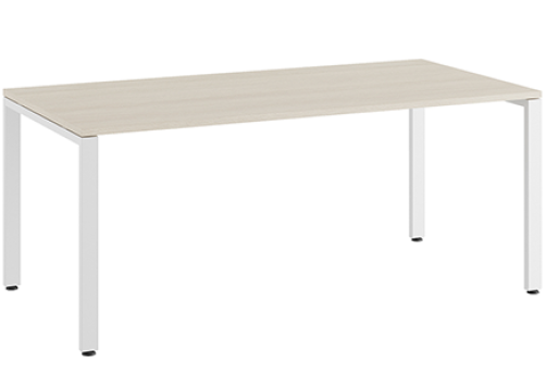 Стол руководителя на металлоопорах Эрника, цвет дуб шамони светлый + белый