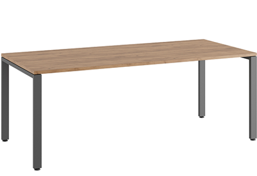 Стол руководителя на металлоопорах Эрника, цвет дуб крафт + антрацит