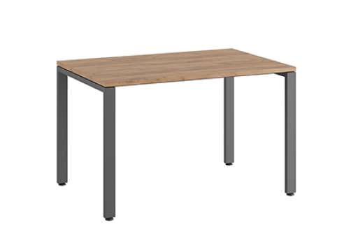 Стол прямой на металлоопорах Эрника Металл, цвет дуб крафт + антрацит