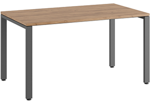 Стол прямой на металлоопорах Эрника Металл, цвет дуб крафт + антрацит