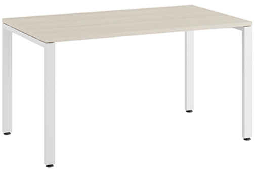 Стол прямой на металлоопорах Эрника Металл, цвет дуб шамони светлый + белый