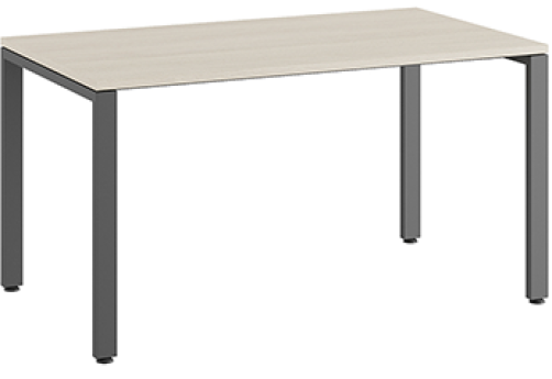 Стол прямой на металлоопорах Эрника Металл, цвет дуб шамони светлый + антрацит