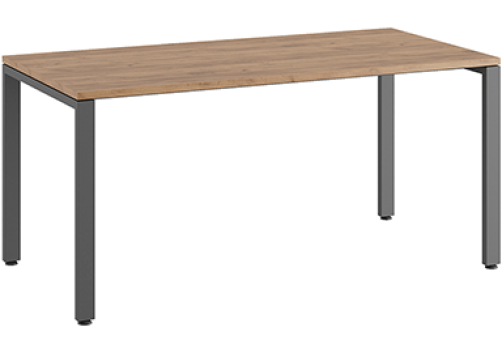 Стол прямой на металлоопорах Эрника Металл, цвет дуб крафт + антрацит