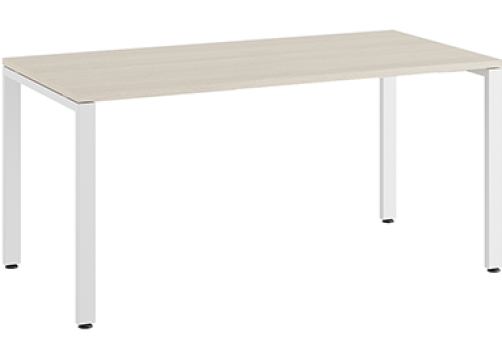 Стол прямой на металлоопорах Эрника Металл, цвет дуб шамони светлый + белый