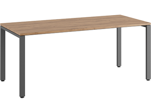 Стол прямой на металлоопорах Эрника Металл, цвет дуб крафт + антрацит