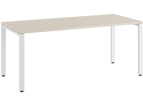 Стол прямой на металлоопорах Эрника Металл, цвет дуб шамони светлый + белый