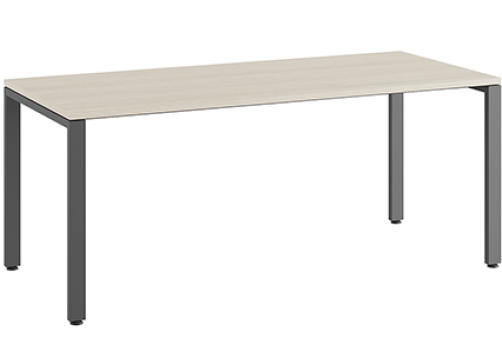 Стол прямой на металлоопорах Эрника Металл, цвет дуб шамони светлый + антрацит