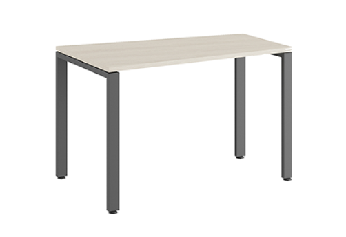 Стол трапеция на металлоопорах левый Эрника Металл, цвет дуб шамони светлый + антрацит