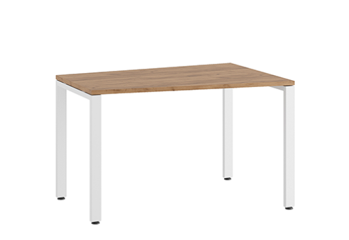 Стол трапеция на металлоопорах правый Эрника Металл, цвет дуб крафт + белый