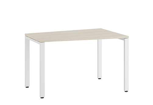 Стол трапеция на металлоопорах правый Эрника Металл, цвет дуб шамони светлый + белый