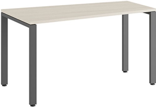 Стол трапеция на металлоопорах левый Эрника Металл, цвет дуб шамони светлый + антрацит