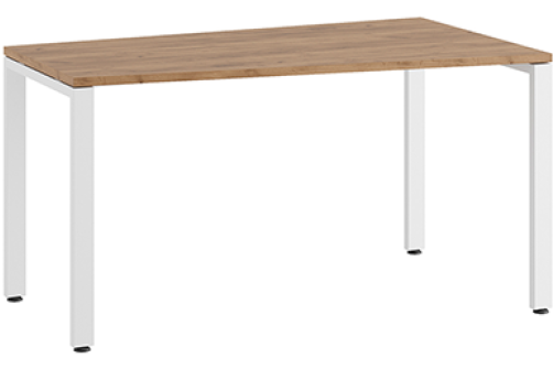 Стол трапеция на металлоопорах правый Эрника Металл, цвет дуб крафт + белый
