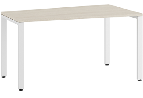 Стол трапеция на металлоопорах правый Эрника Металл, цвет дуб шамони светлый + белый