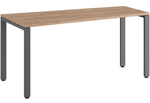 Стол трапеция на металлоопорах левый Эрника Металл, цвет дуб крафт + антрацит