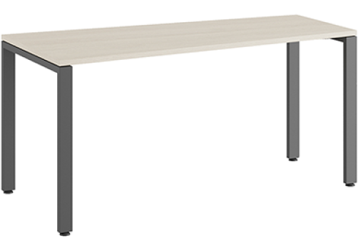 Стол трапеция на металлоопорах левый Эрника Металл, цвет дуб шамони светлый + антрацит