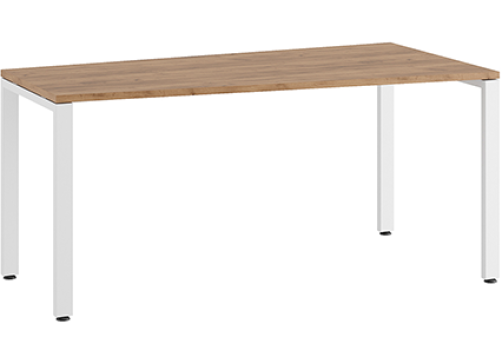 Стол трапеция на металлоопорах правый Эрника Металл, цвет дуб крафт + белый